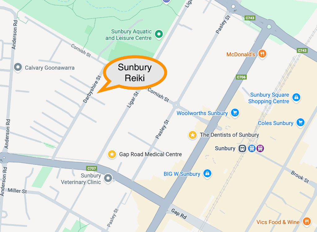 Map location of Sunbury Reiki at 39a Darbyshire St, Sunbury